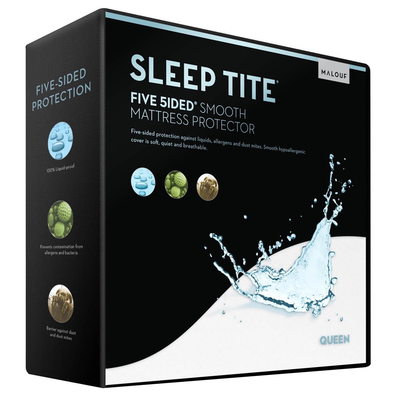 Malouf SL0P Sleeptite 5 Sided Smooth Protector Twin 5 Sided Smooth Mattress Protector Value